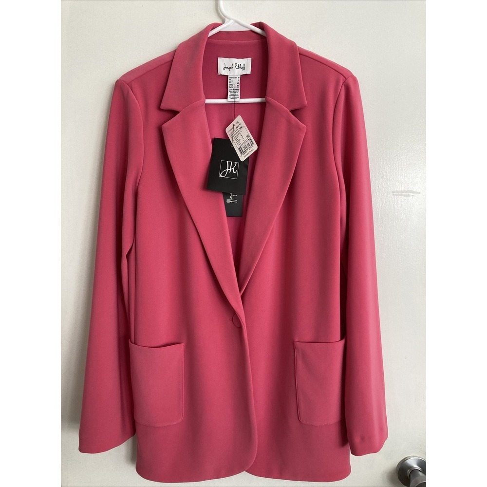 Joseph Ribkoff Women's Jacket 12 Pink Blazer One Button 221317 #955
